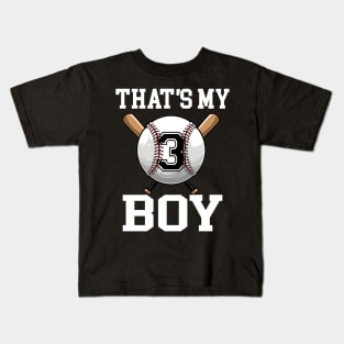 That's My Boy #3 Baseball Jersey 3 Niche Baseball Dad Father's Day Kids T-Shirt